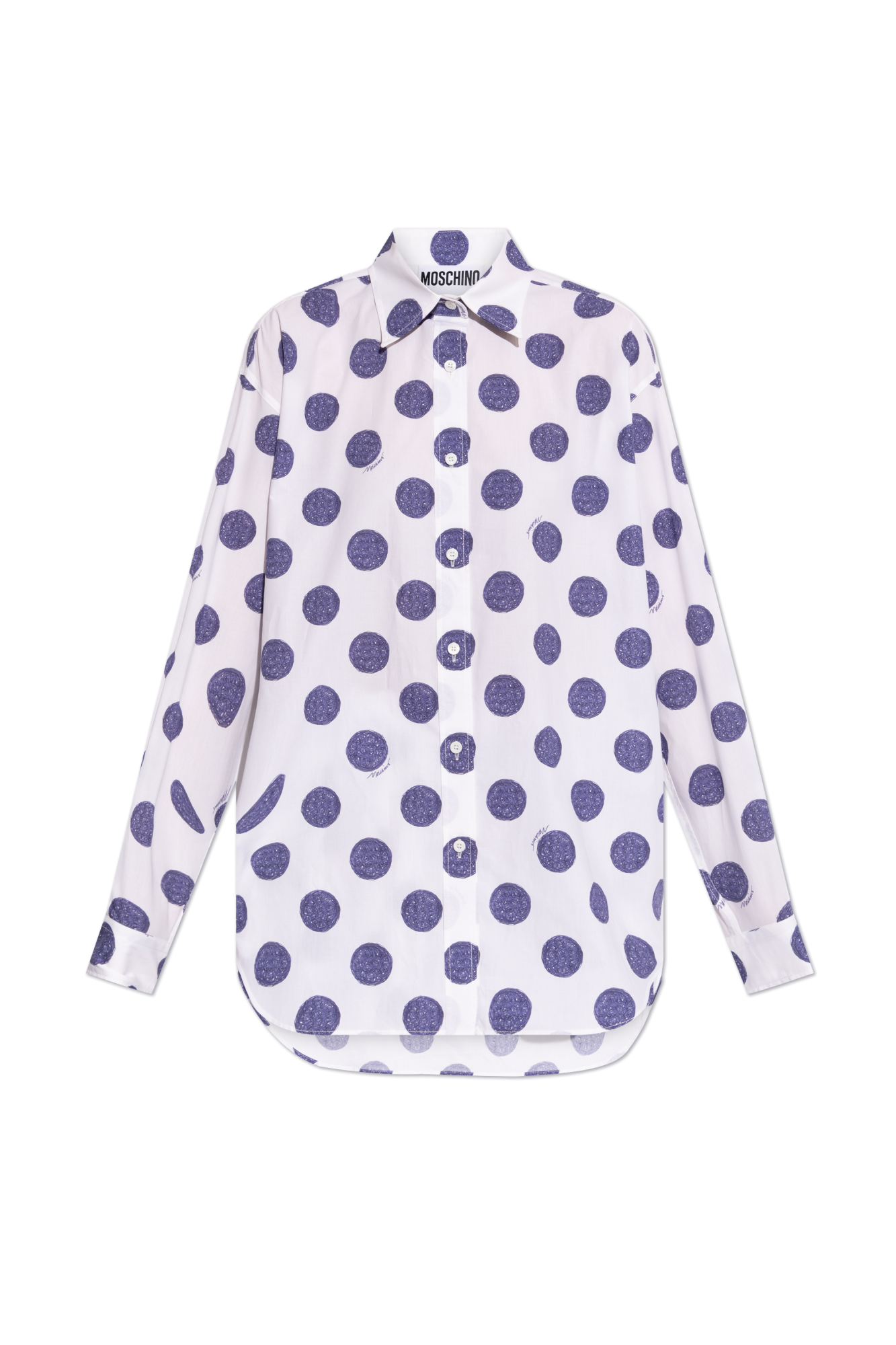 Tシャツ・カットソー Moschino SS25 \"POLKA DOTS\" SHIRT (02010452 2002) Off-White Allover Polka Dots Shirt by Moschino on Sale